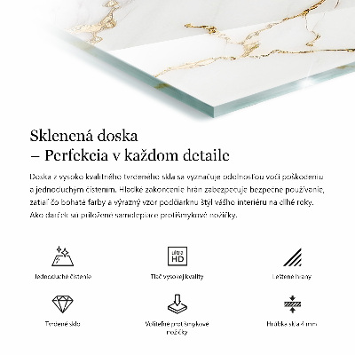 Rektangulær glas bordplade med tryk Ridser på betonoverfladen