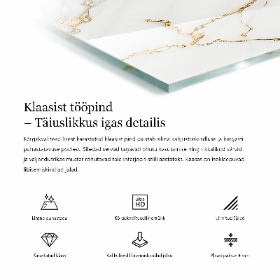 Dekorativ glas bordplade med tryk Dekorative mosaikker med detaljer