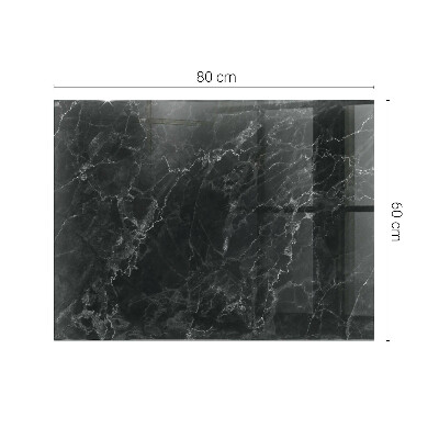 Rektangulær glas bordplade med tryk Marmor med fine årer