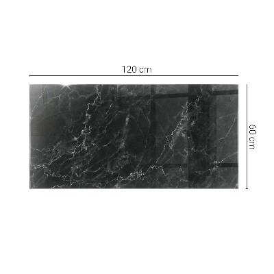 Rektangulær glas bordplade med tryk Marmor med fine årer