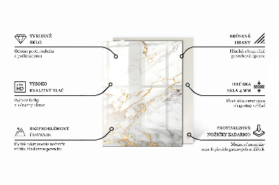 Dekorativ glas bordplade med tryk Motiv med stenstruktur