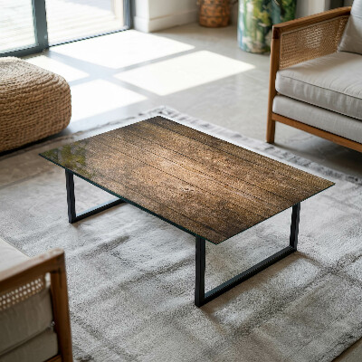 Rektangulær glas bordplade Økologisk træstruktur