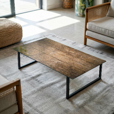 Rektangulær glas bordplade Økologisk træstruktur