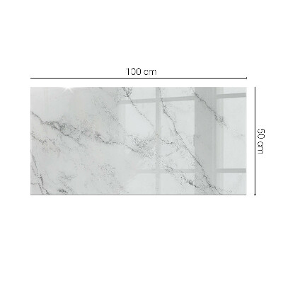 Rektangulær glas bordplade med tryk Marmorimiteret mønster