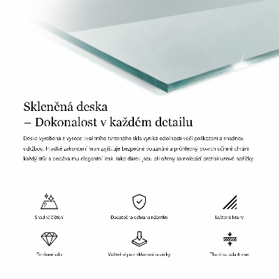 Rektangulær glas bordplade gennemsigtig