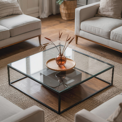 Rektangulær glas bordplade gennemsigtig