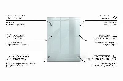 Rektangulær glas bordplade gennemsigtig
