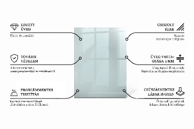 Rektangulær glas bordplade gennemsigtig