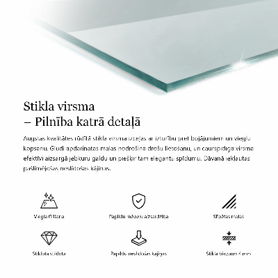 Rektangulær glas bordplade gennemsigtig