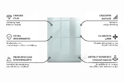 Rektangulær glas bordplade gennemsigtig