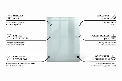 Rektangulær glas bordplade gennemsigtig