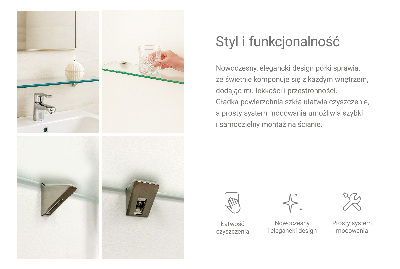 Badeværelseshylde i hærdet glas Halvgennemsigtig