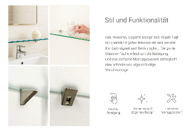 Badeværelseshylde i hærdet glas Halvgennemsigtig