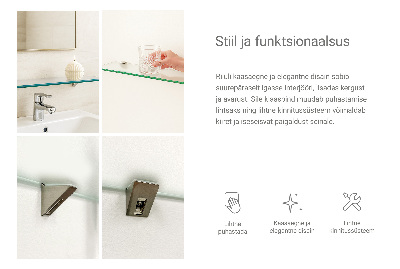 Badeværelseshylde i hærdet glas Halvgennemsigtig