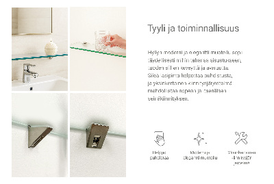 Badeværelseshylde i hærdet glas Halvgennemsigtig