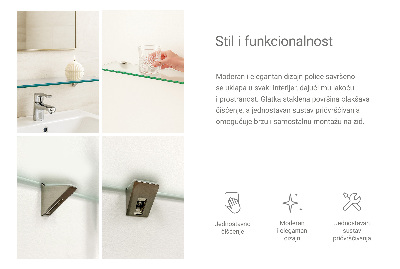 Badeværelseshylde i hærdet glas Halvgennemsigtig