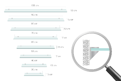 Badeværelseshylde i hærdet glas Halvgennemsigtig