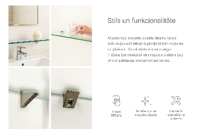 Badeværelseshylde i hærdet glas Halvgennemsigtig