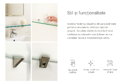 Badeværelseshylde i hærdet glas Halvgennemsigtig