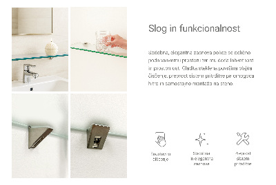 Badeværelseshylde i hærdet glas Halvgennemsigtig