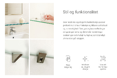 Badeværelseshylde i hærdet glas Halvgennemsigtig