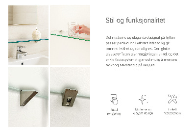 Badeværelseshylde i hærdet glas Halvgennemsigtig