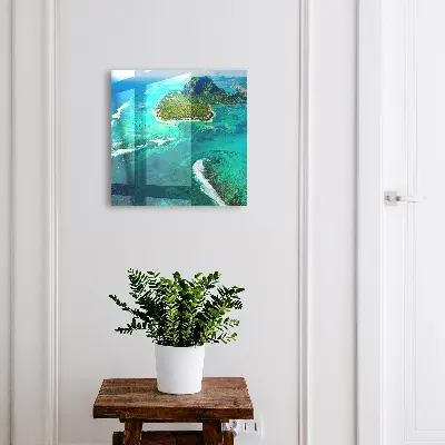 Nøgleskab med motiv af tropisk paradis