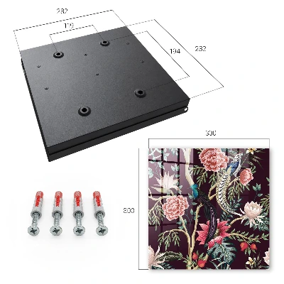 Nøgleskab til hjemmet med motiv af blomster og fugle