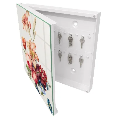 Nøgleboks med farverigt blomstermotiv