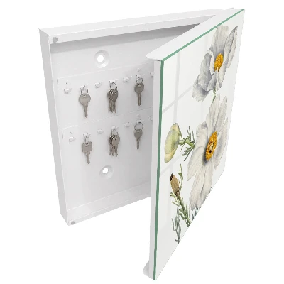 Nøgleskab med motiv af blomster i naturen