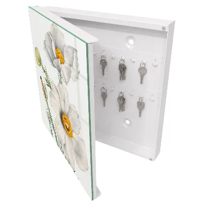 Nøgleskab med motiv af blomster i naturen