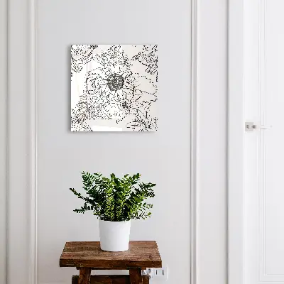Nøgleskab til hjemmet Sorte og hvide blomster