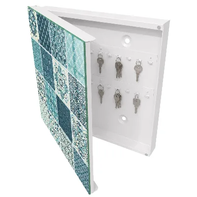 Nøgleskab med retro mosaikmotiv
