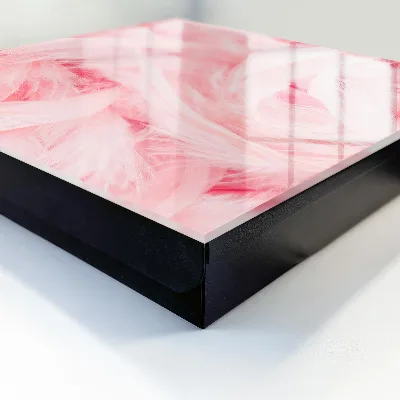 Nøgleskab til hjemmet med motiv af lyserøde fjer