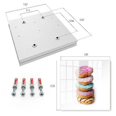 Nøgleskab til hjemmet med motiv af farverige donuts