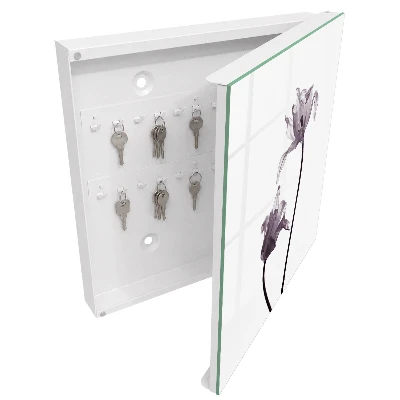 Nøgleskab med minimalistisk blomstermotiv