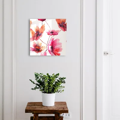 Nøgleskab med motiv af akvarelblomster