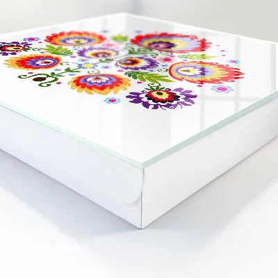 Nøgleskab med folkeblomster-motiv til hjemmet