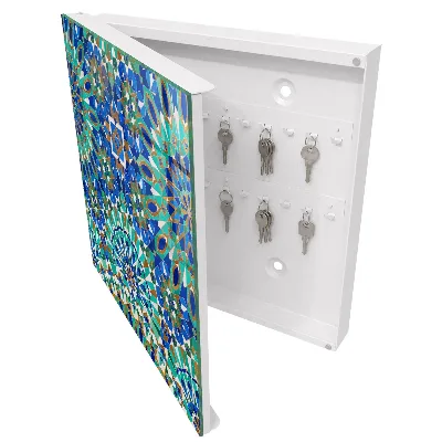 Nøgleskab med geometrisk mosaikmotiv