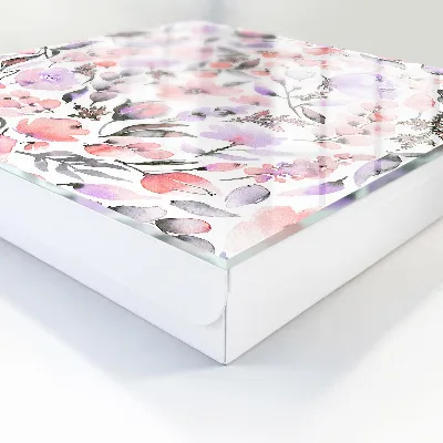 Nøgleskab med motiv af pastelblomster