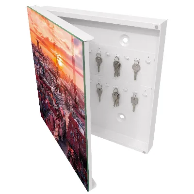 Nøgleskab med solnedgangsmotiv