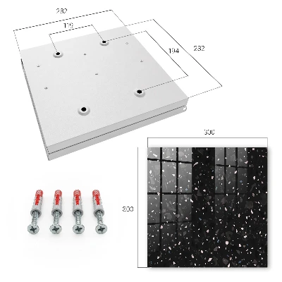 Nøgleskab Sort terrazzo