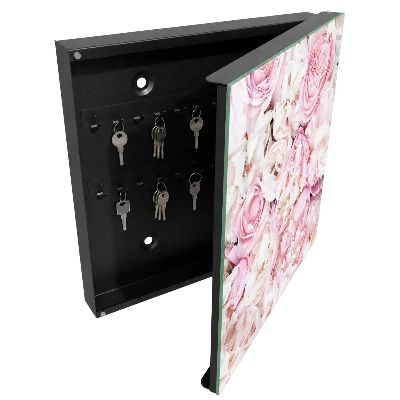 Nøgleskab med motiv af pastelblomster