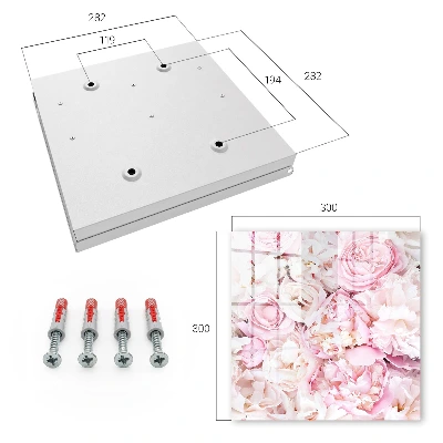 Nøgleskab med motiv af pastelblomster