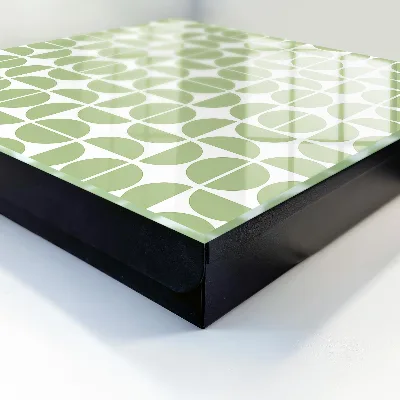 Nøgleskab med grønt geometrisk motiv