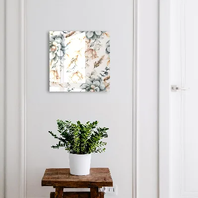 Nøgleskab med akvarelblomster