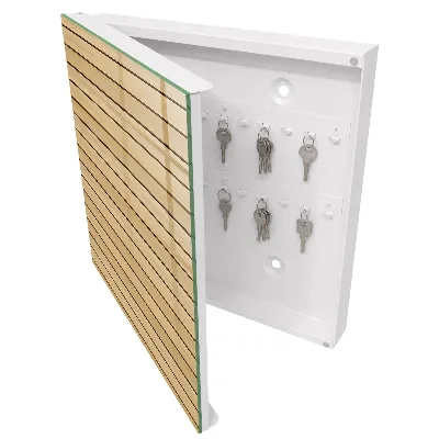 Nøgleskab i beige bræddedesign