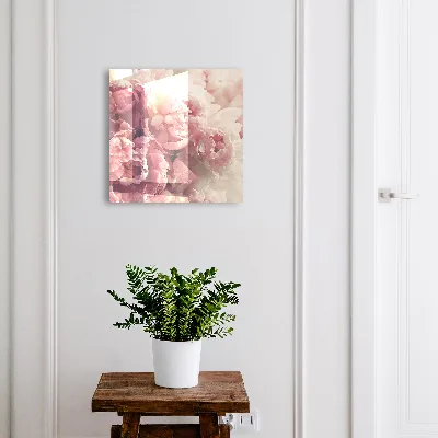 Nøgleskab til hjemmet med pæonblomster-motiv