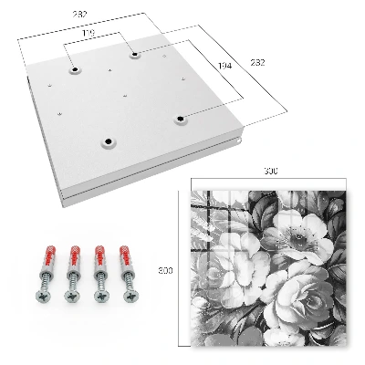 Nøgleskab Monokromatiske blomster