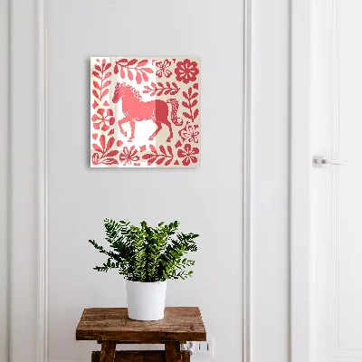 Nøgleskab til hjemmet Folkeillustration med hestemotiv